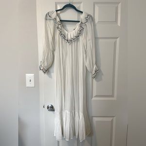 Doen Solaris Nightgown in Salt Wildflower Bon Bon Embroidery